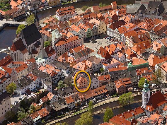 Pension Nostalgie - Unterkunft in Český Krumlov, Luftaufnahme